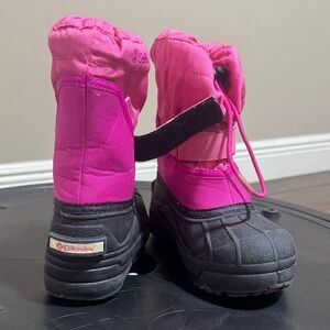 Columbia Kids Pink and Black Snow Boots